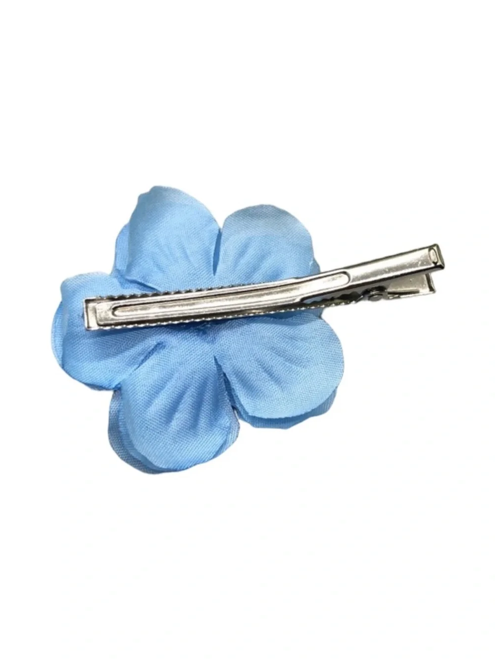 Blue Fabric Flower Hair Clip with Pearl Center FINAL PRICE DROP
